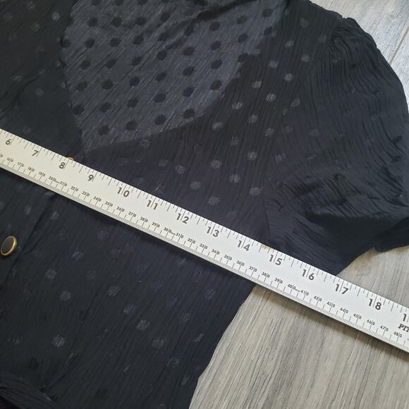 Mango Dress 6 Black Midi Whimsigoth Fairy Grunge Punk Cottagecore Button Front - Picture 6 of 11